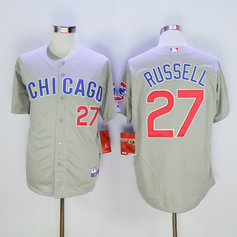 Men Chicago Cubs #27 Russell Grey MLB Jerseys
